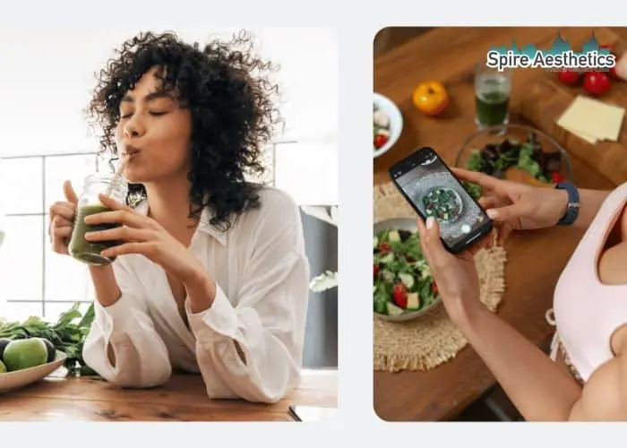Image of woman looking into her diet and fat freezing Thame to improve her health
