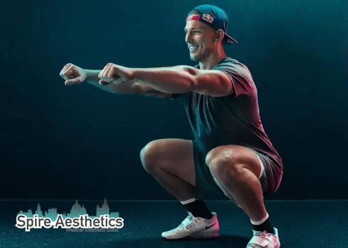 Image of man build leg muscle Thame through exercise